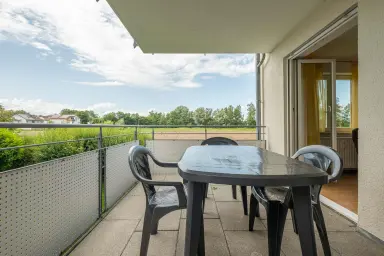 Ferienwohnung Familienoase - Ruhiger Balkon mit Blick ins Grüne