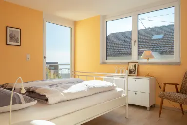 Ferienwohnung Ankerplatz - Zweites Schlafzimmer mit Doppelbett
