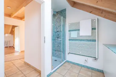 Ferienwohnung Storchennest - Helles Badezimmer