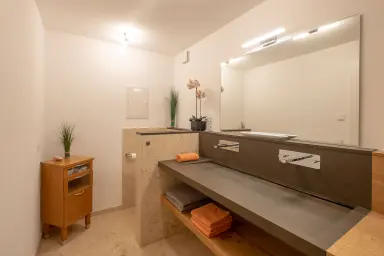 Ferienwohnung Wellenreiter - Modernes Bad mit Doppelwaschbecken