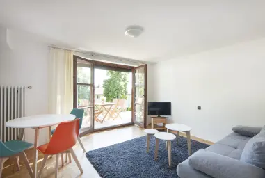 Ferienhaus La Perla  Fewo Seepferdchen - Wohn- / Esszimmer mit Terrasse