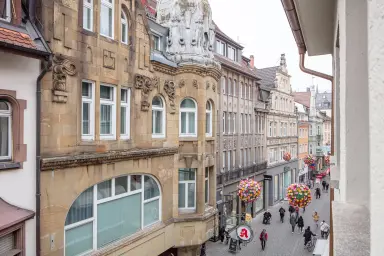 Ferienwohnung Altstadtliebe - Blick hinunter in die Fußgängerzone