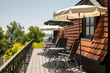 Ferienhaus La Perla  Apartment Seestern - Dachbalkon mit toller Seesicht