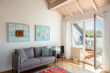 Ferienwohnung Seeblick Nussdorf - Sitzbereich