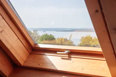 Ferienwohnung Höhenflug - Blick aus dem zweiten Schlafzimmer im DG