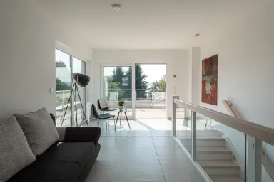 Ferienhaus Lee - Balkon mit Seeblick